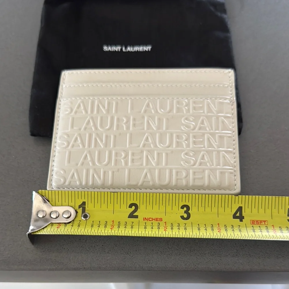 Saint Laurent NWT Cream Card Holder Wallet with Dust Bag & Box(full inclusion)